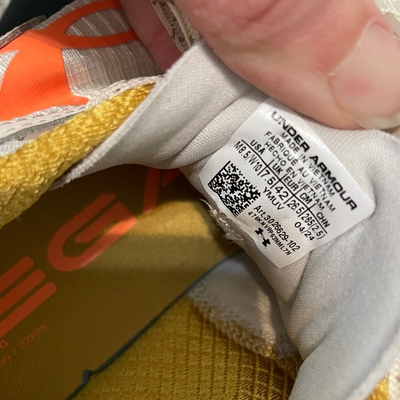 Under Armour Yellow and Orange Sneakers - Picture 3 of 3